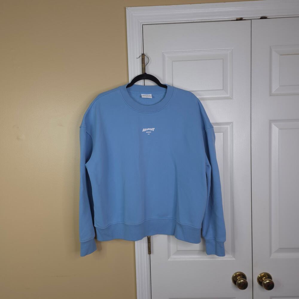 Wilo The Label Blue Oversized Crewneck All Sport Sweatshirt Size L